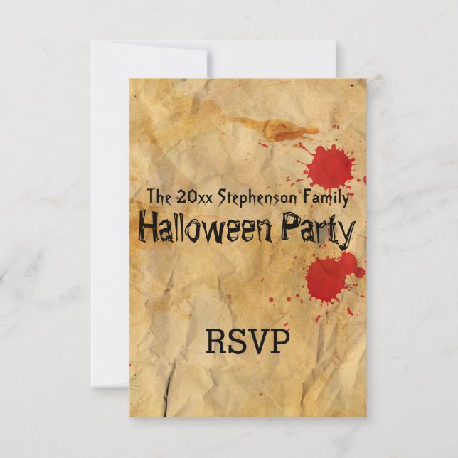 Vintage Red Blood Splatter Halloween Party Invitation (Front)