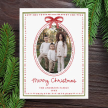 Vintage Red Bow Christmas Photo