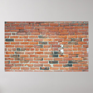 Vintage Red Brick Wall Texture Poster
