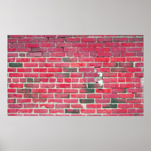 Vintage Red Brick Wall Texture Poster