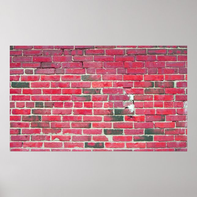 Vintage Red Brick Wall Texture Poster (Front)