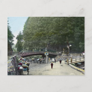 Vintage Red Bridge Tokyo Japan Postcard