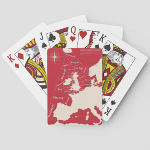 Vintage Red British Shipping Poster Playing Cards