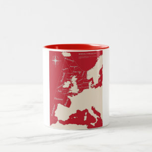 Vintage Red British Shipping Poster Two-Tone Coffee Mug