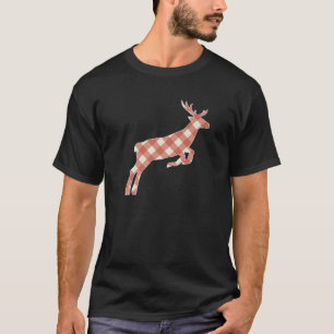 Vintage Red Buffalo Plaid Deer Reindeer Head Chris T-Shirt