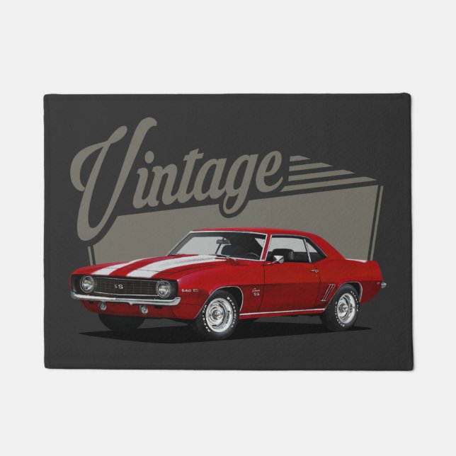 Vintage Red Camaro Doormat (Front)