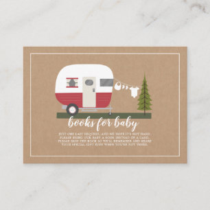 Vintage Red Camper Baby Shower Book Request Enclosure Card