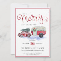 Vintage Red Camper Trailer | Christmas Party