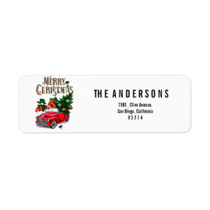 Vintage Red Car Christmas