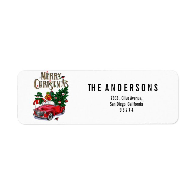 Vintage Red Car Christmas (Front)