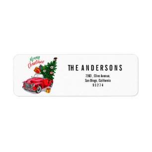 Vintage Red Car Christmas