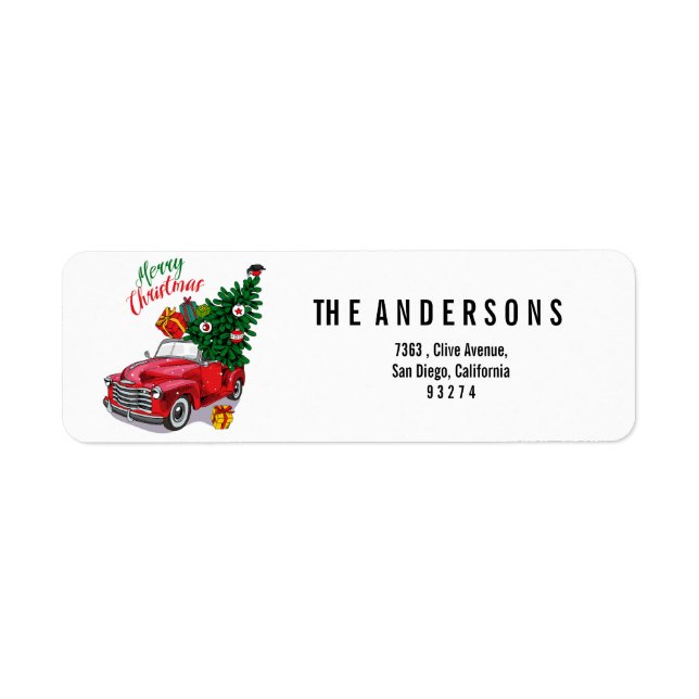 Vintage Red Car Christmas (Front)