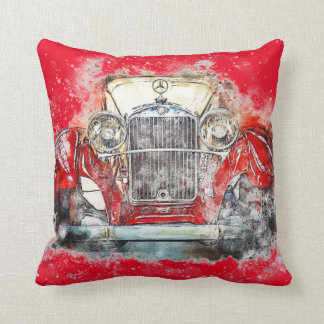 Vintage Red Car Cushion