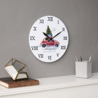 Vintage Red Car Farmhouse | Family Name