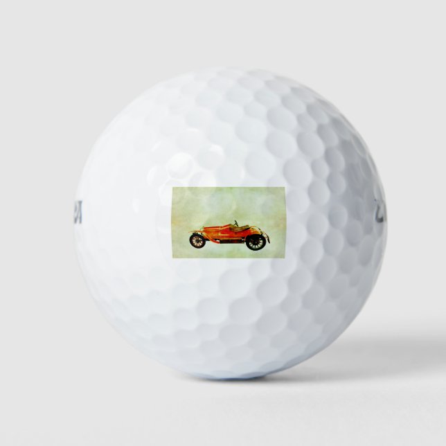 Vintage Red Car Golf Balls (Front)