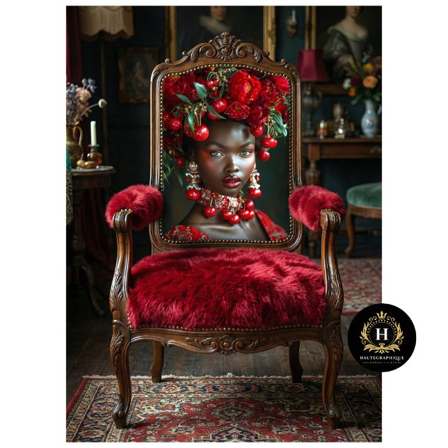 Vintage Red Cherry African American  Decoupage  Tissue Paper (Creator Uploaded)