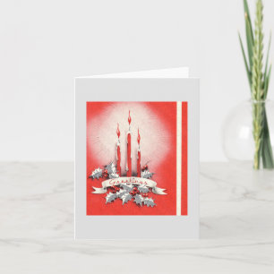 Vintage Red Christmas Candles Card