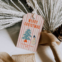 Vintage Red Christmas Funky Fun Illustrated