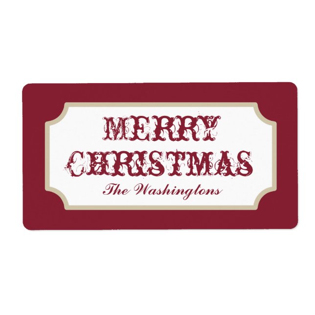 Vintage Red Christmas Labels (Front)