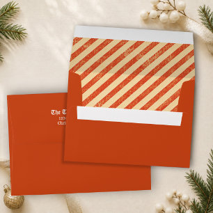 Vintage Red Christmas Return Address Envelope