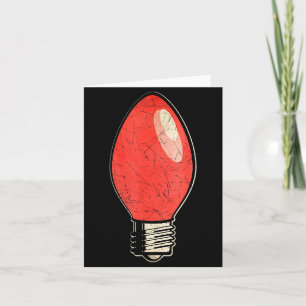 Vintage Red Christmas Tree Light Bulb Card