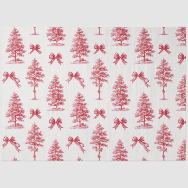 Vintage Red Christmas Tree  Tissue Paper (Front)