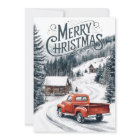 Vintage Red Christmas Truck 3 Photo Collage