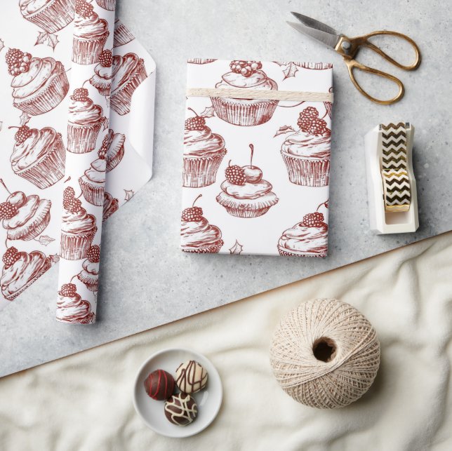  Vintage Red Christmas Wrapping Paper (Crafts)