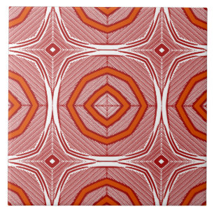 Vintage red colour geometric pattern ceramic tile