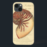 Vintage Red Conch Shell iPhone 13 Case<br><div class="desc">In this vivid image,  you can see in vintage natural and unique style of the red Conch shell up close. This unique type of art has black and red shading to accent the spiralling of this conch shell. Get this conch shell with an sepia background on your product today.</div>