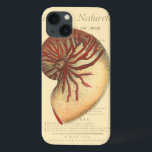 Vintage Red Conch Shell iPhone 13 Case<br><div class="desc">In this vivid image,  you can see in vintage natural and unique style of the red Conch shell up close. This unique type of art has black and red shading to accent the spiralling of this conch shell. Get this conch shell with an sepia background on your product today.</div>