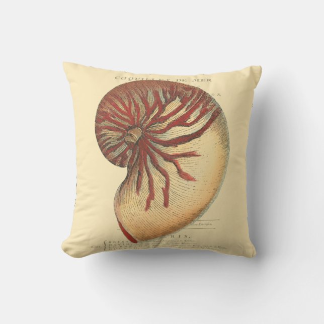 Vintage Red Conch Shell Cushion (Front)