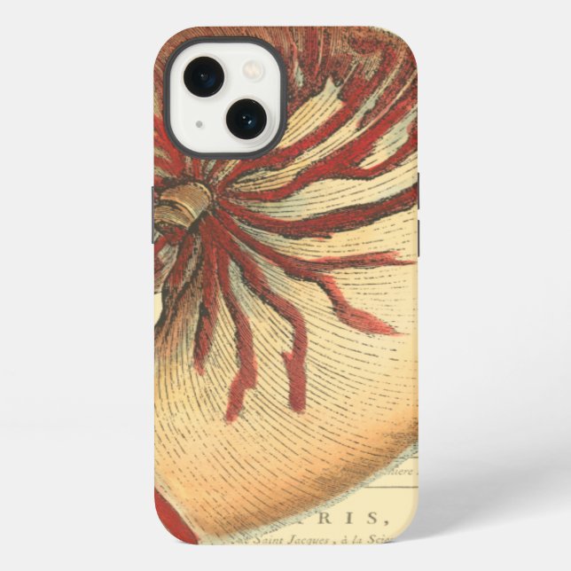 Vintage Red Conch Shell iPhone Case (Back)