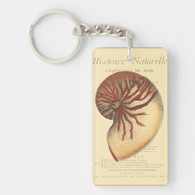 Vintage Red Conch Shell Key Ring (Front)
