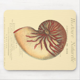 Vintage Red Conch Shell Mouse Mat
