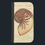 Vintage Red Conch Shell Samsung S4 Wallet Case<br><div class="desc">In this vivid image,  you can see in vintage natural and unique style of the red Conch shell up close. This unique type of art has black and red shading to accent the spiralling of this conch shell. Get this conch shell with an sepia background on your product today.</div>