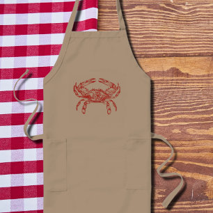 Vintage  red  crab no2 long apron