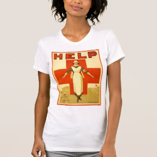 Vintage Red Cross Nurse World War 1 Poster T-Shirt