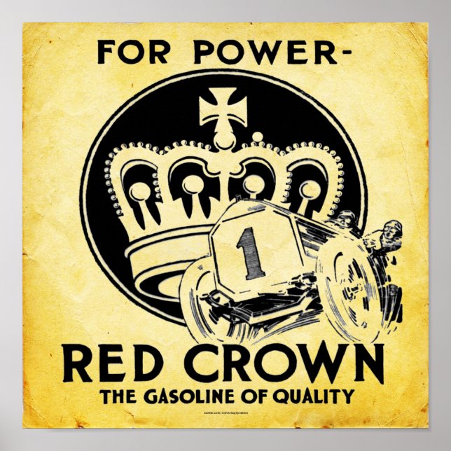 Vintage Red Crown Gasoline Print (Front)