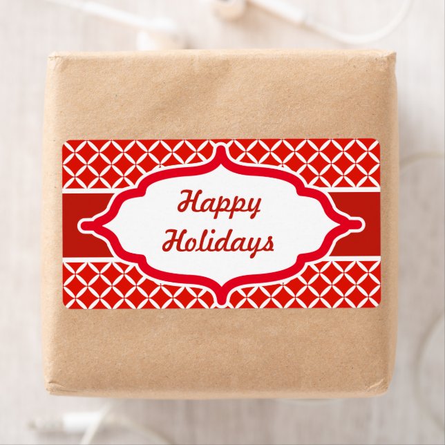 Vintage Red Customised Holiday Labels (Insitu)