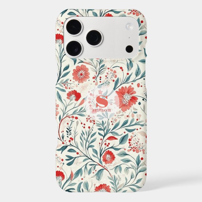 Vintage Red Daisy Floral Pattern - Botanical (Back)