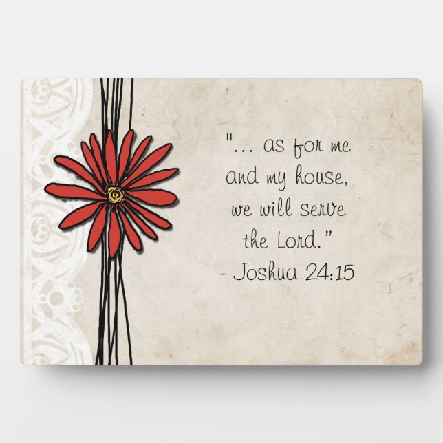 Vintage Red Daisy Plaque (Front)