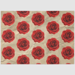 Vintage Red Decoupage Tissue Paper