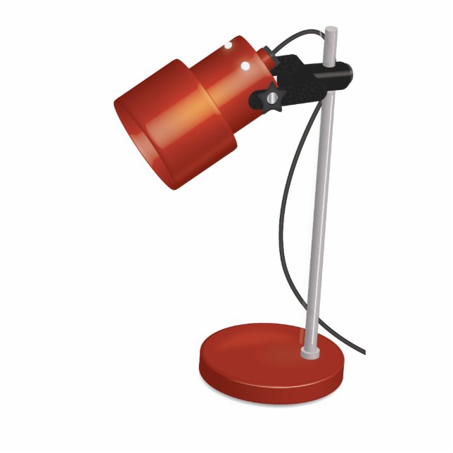 Vintage Red Desk Lamp Standing Photo Sculpture (Front)