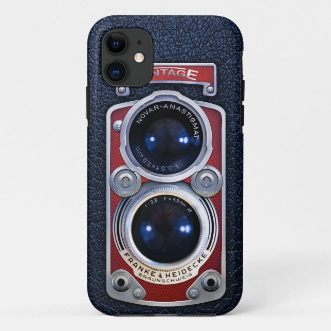 Vintage RED Double lens camera case (Back)