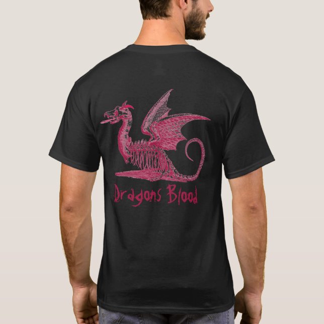 Vintage Red Dragon Magical Creature  T-Shirt (Back)