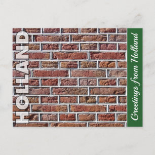 Vintage Red Dutch Brickwork Pointing Photo Postcard