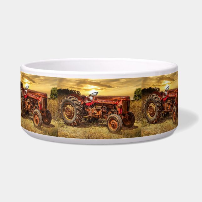 Vintage Red Farm Tractor (Front)