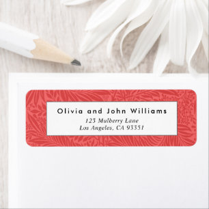 Vintage Red Floral Botanical Return Address Label