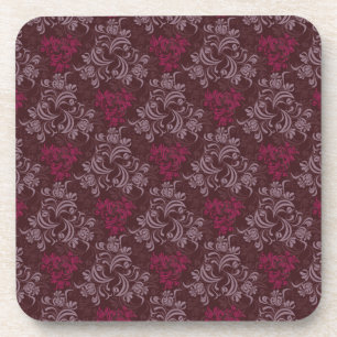 Vintage Red Floral Pattern Coaster
